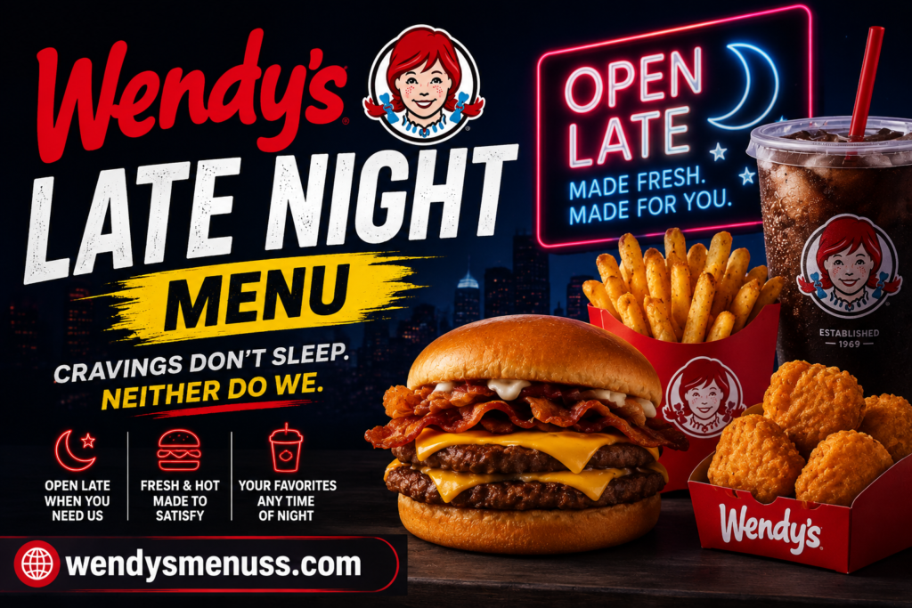 Wendy's Late Night Menu with Prices 2026