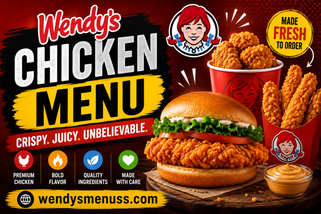 Wendy’s Chicken Menu with Prices 2026