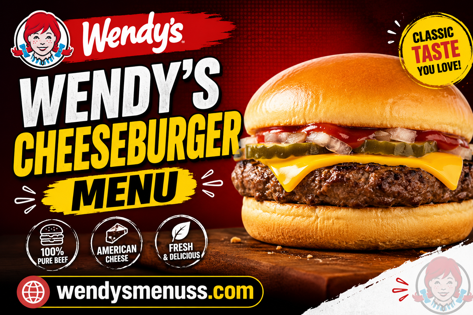 Wendy's Cheeseburger Menu with Prices 2026