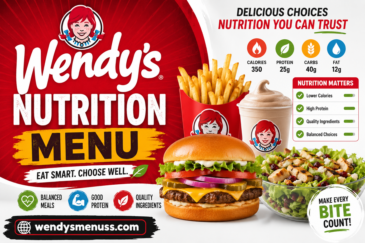 Wendy’s Nutrition Menu with Prices 2026
