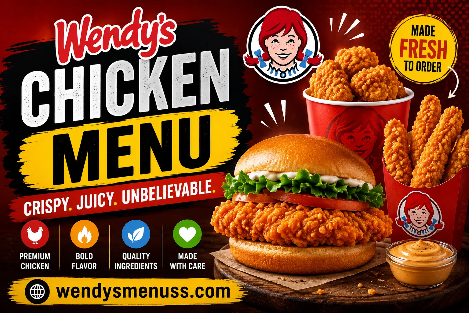Wendy’s Chicken Menu with Prices 2026